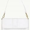 Brie Leon Isabel White Matte Croc Bag With Chain