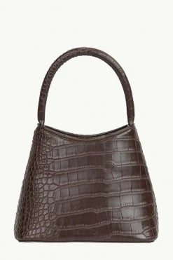 Brie Leon Mini Chloe Dark Chocolate Matte Croc Bag