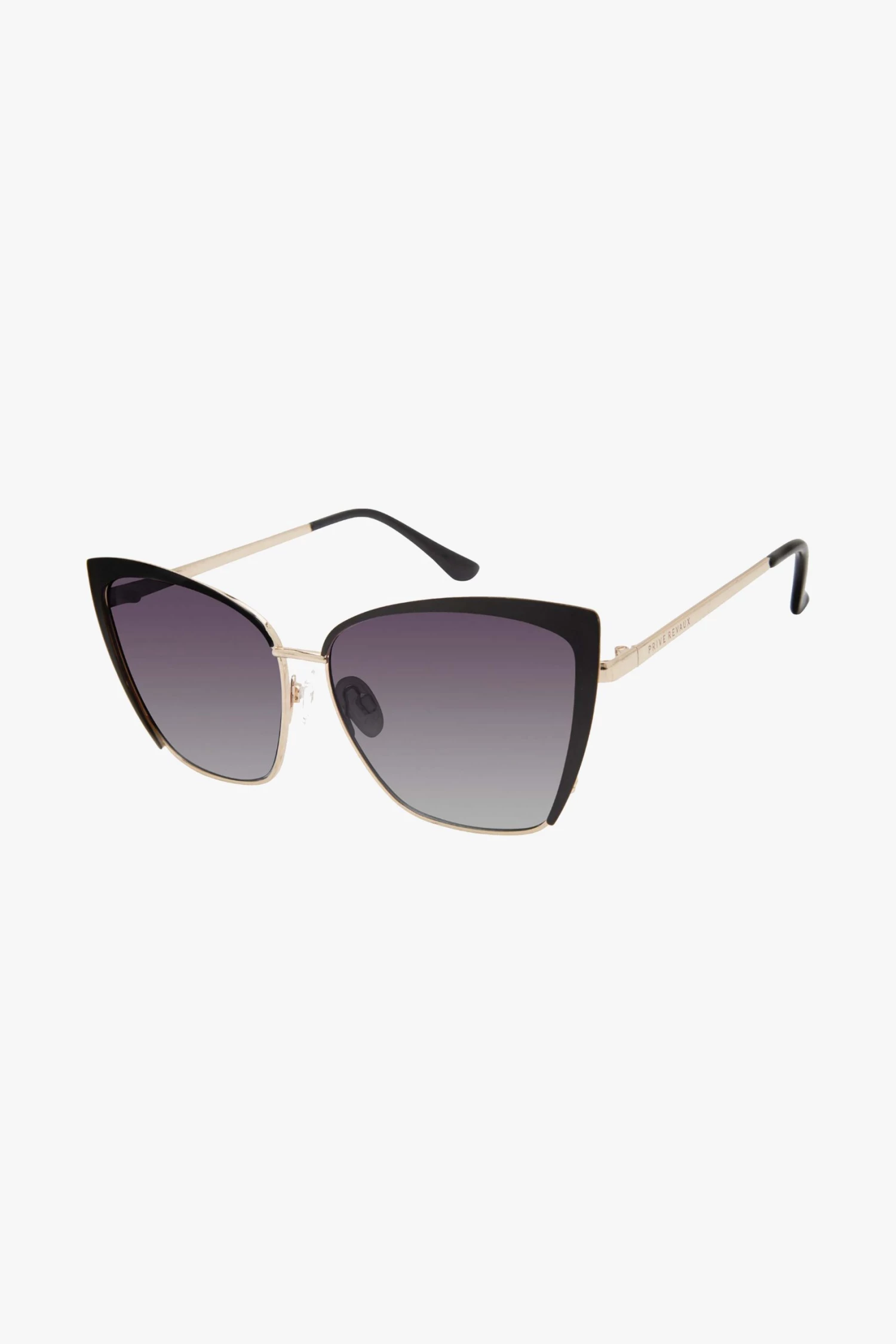 Prive Revaux Brunch Date Square Black Gold Sunglasses