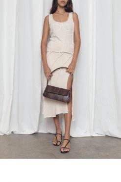 Brie Leon The Camille Dark Brown Snake Bag