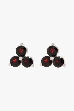 Silver Linings Jewellery Casanova Silver Studs With Three Black Garnets