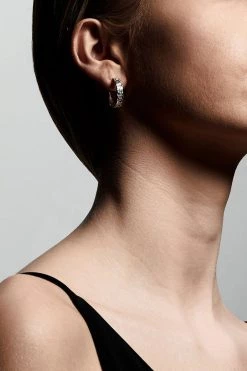 Pilgrim Compassion Hoop Raw Textured Silver Plated