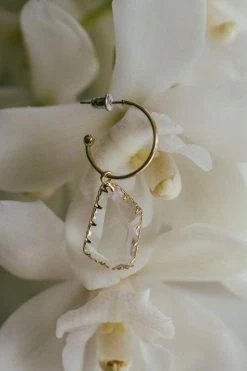 Lindi Kingi Hoop And Crystal Earrings Gold Jewellery