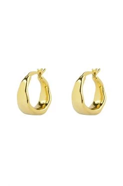 Brie Leon Organica Curved Gold Hoop Earrings Jewellery