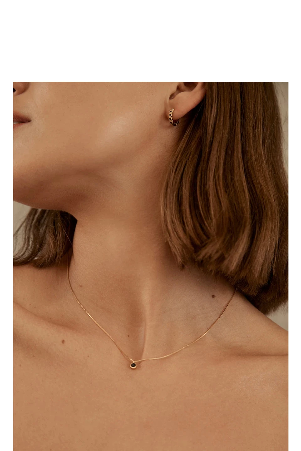 Brie Leon Jewellery 925 CS Black Redondo Pillar Gold Sleeper Earrings