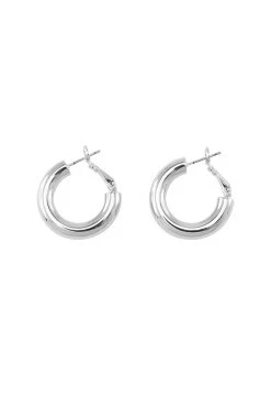 Jolie + Deen Dani Silver Classic Hoop Earrings Jewellery