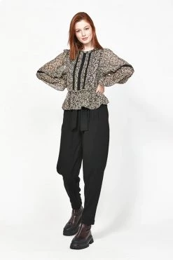 Ketz-Ke Dazzler Black Lace Print Top New In