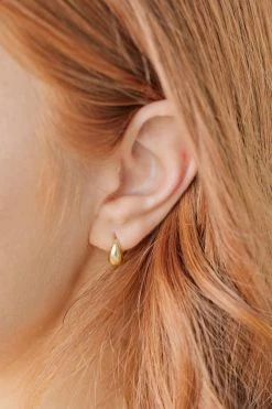 Sophie Drop Huggies Silver Earrings Jewellery