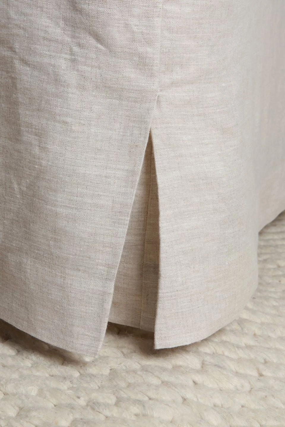 Home Lab The Edit 100% French Linen Bed Skirt King Natural Oatmeal