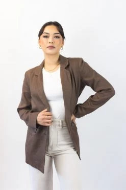 Ivy + Jack New In Mason Chocolate Linen Boyfriend Blazer