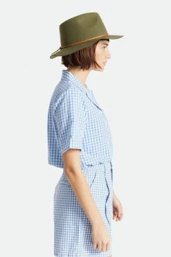 Brixton Wesley Fedora Military Olive Wool Felt Hat Hats & Beanies