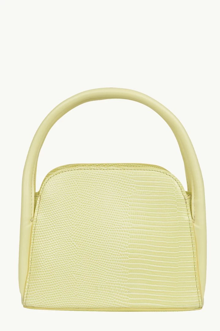 Brie Leon Evie Small Crossbody Yellow Lizard Bag With Top Handle Bags & Wallets