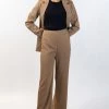 Ivy + Jack Favourite Walnut Textured Plain Stretch Back Wide Leg Pants New In