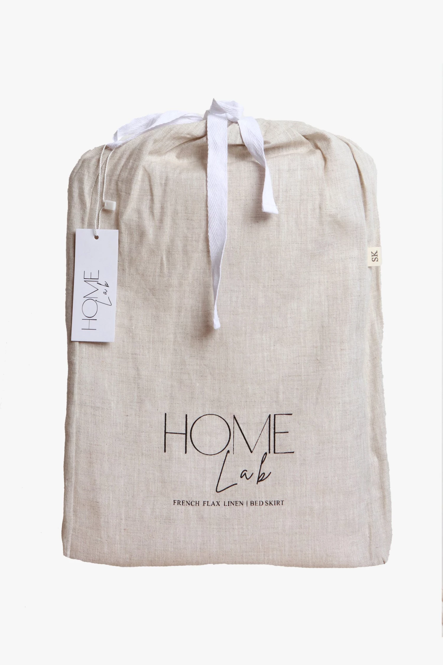 Home Lab The Edit 100% French Linen Bed Skirt King Natural Oatmeal