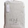 Home Lab 100% French Linen Duvet Cover Set King Charcoal Pinstripe