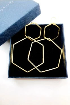 Audrey Loves Ruby Hexagon 2 Piece Earring