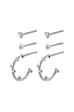 Pilgrim Gracefulness Stud Earring Set Silver Plated Jewellery