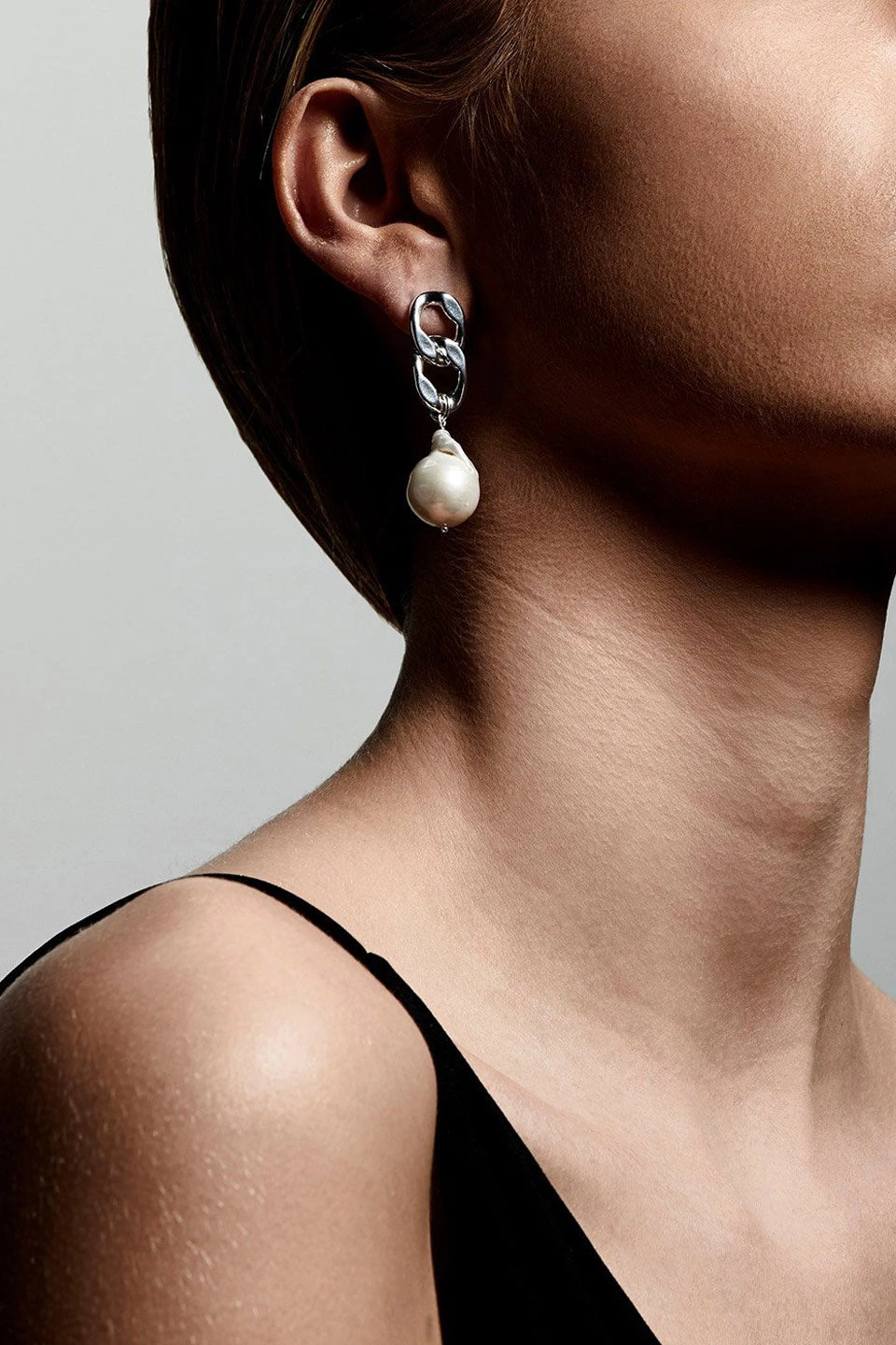 Pilgrim Gracefulness Chain With Pearl Earring Silver Plated