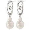 Pilgrim Gracefulness Chain With Pearl Earring Silver Plated