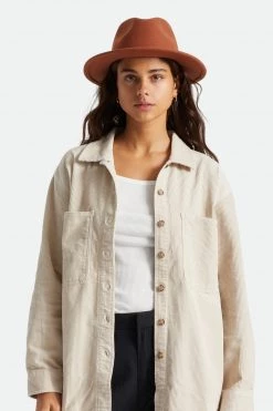 Brixton Messer Fedora Caramel Wool Felt Hat