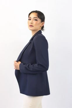 Ivy + Jack Harper Navy Texture Double Breasted Blazer Jackets & Coats