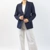 Ivy + Jack Harper Navy Texture Double Breasted Blazer Jackets & Coats