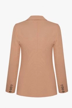 Ivy + Jack Harper Tan Textured Double Breasted Blazer Jackets & Coats