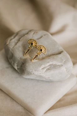 Silver Linings Jewellery Horizon Gold Half Sun With Drop Earring
