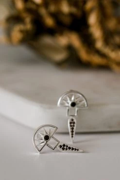 Silver Linings Horizon Silver Half Sun With Drop Earring