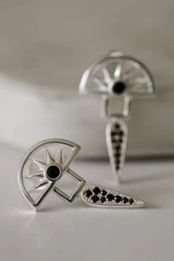 Silver Linings Horizon Silver Half Sun With Drop Earring