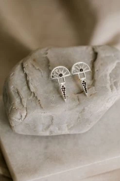 Silver Linings Horizon Silver Half Sun With Drop Earring