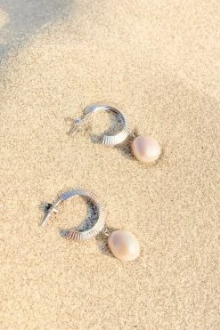 Silver Linings Aada Pearl Silver Hoop Earrings