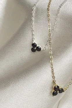 Silver Linings Casanova Gold Chain Necklace With Three Black Garnets Jewellery