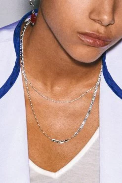 Pilgrim Intuition Double Chain Necklace Silver Plated