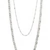 Pilgrim Intuition Double Chain Necklace Silver Plated