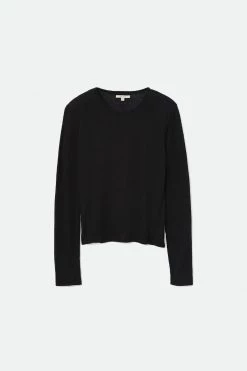 Brixton Montauk Linen Blend Black LS Tee