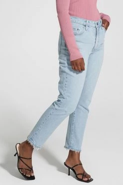 Nobody Denim Kennedy Straight Cropped Glacier Light Blue Jean