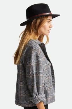 Brixton New In Messer Fedora Black Wool Felt Hat