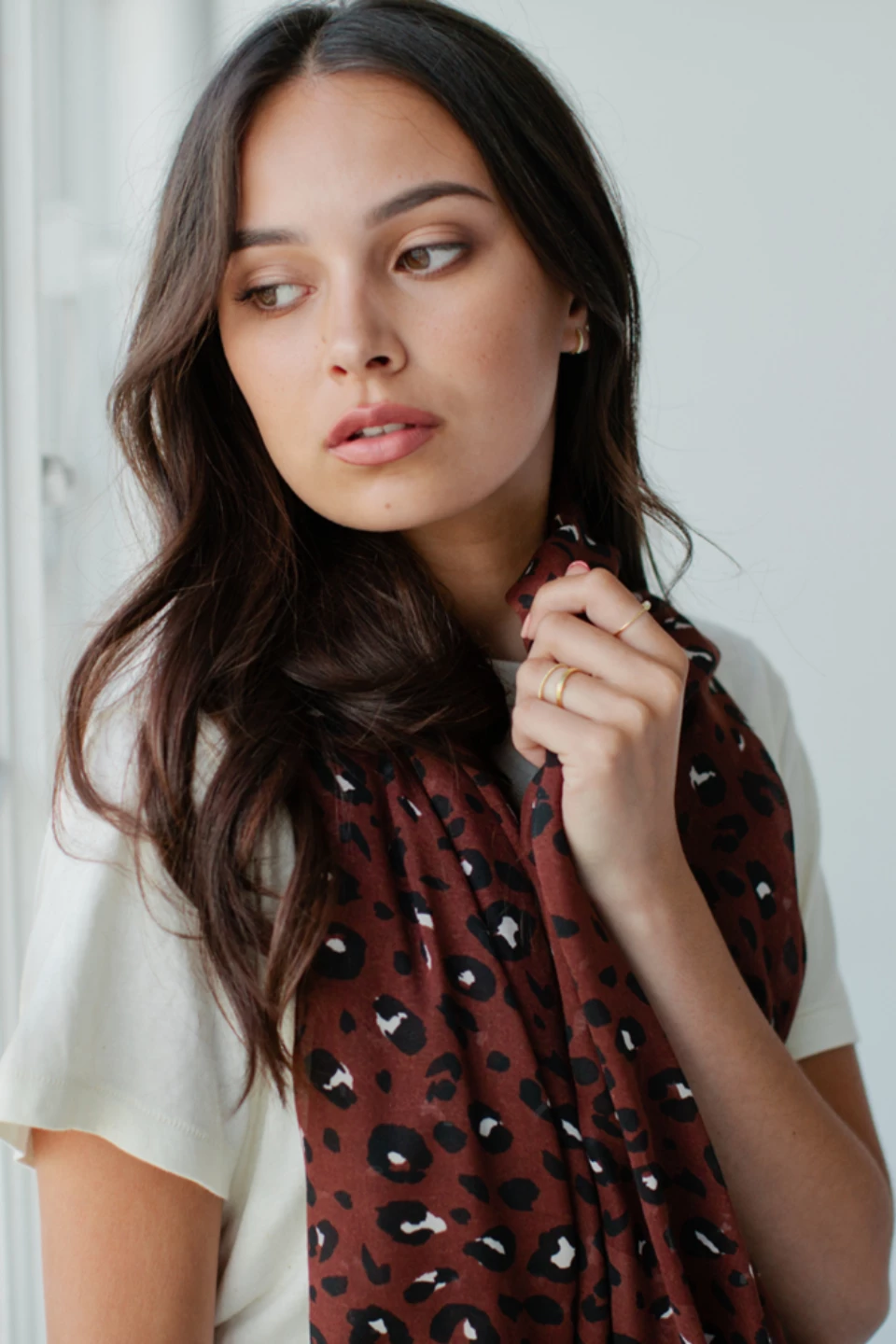 Sophie Leopard Scarf Maxi Rosewood