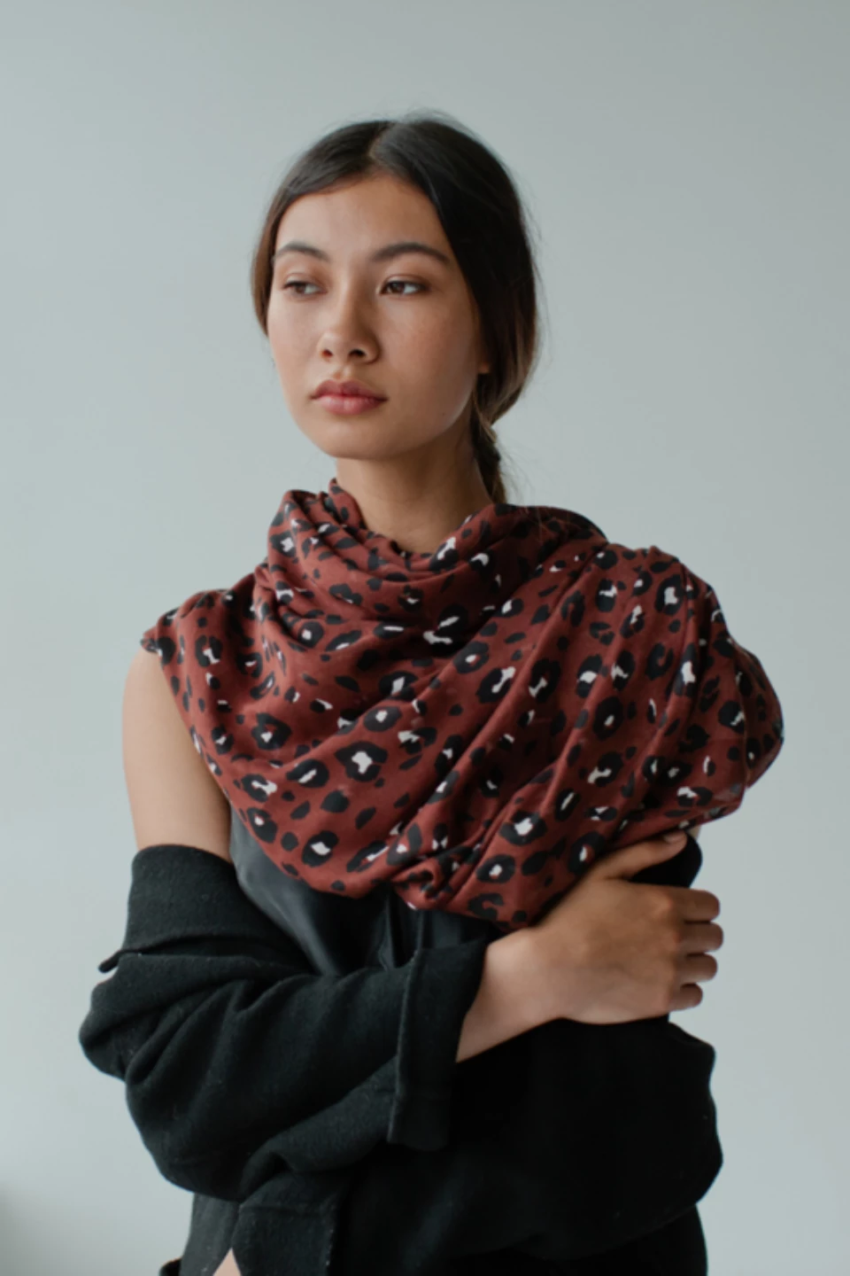 Sophie Leopard Scarf Maxi Rosewood