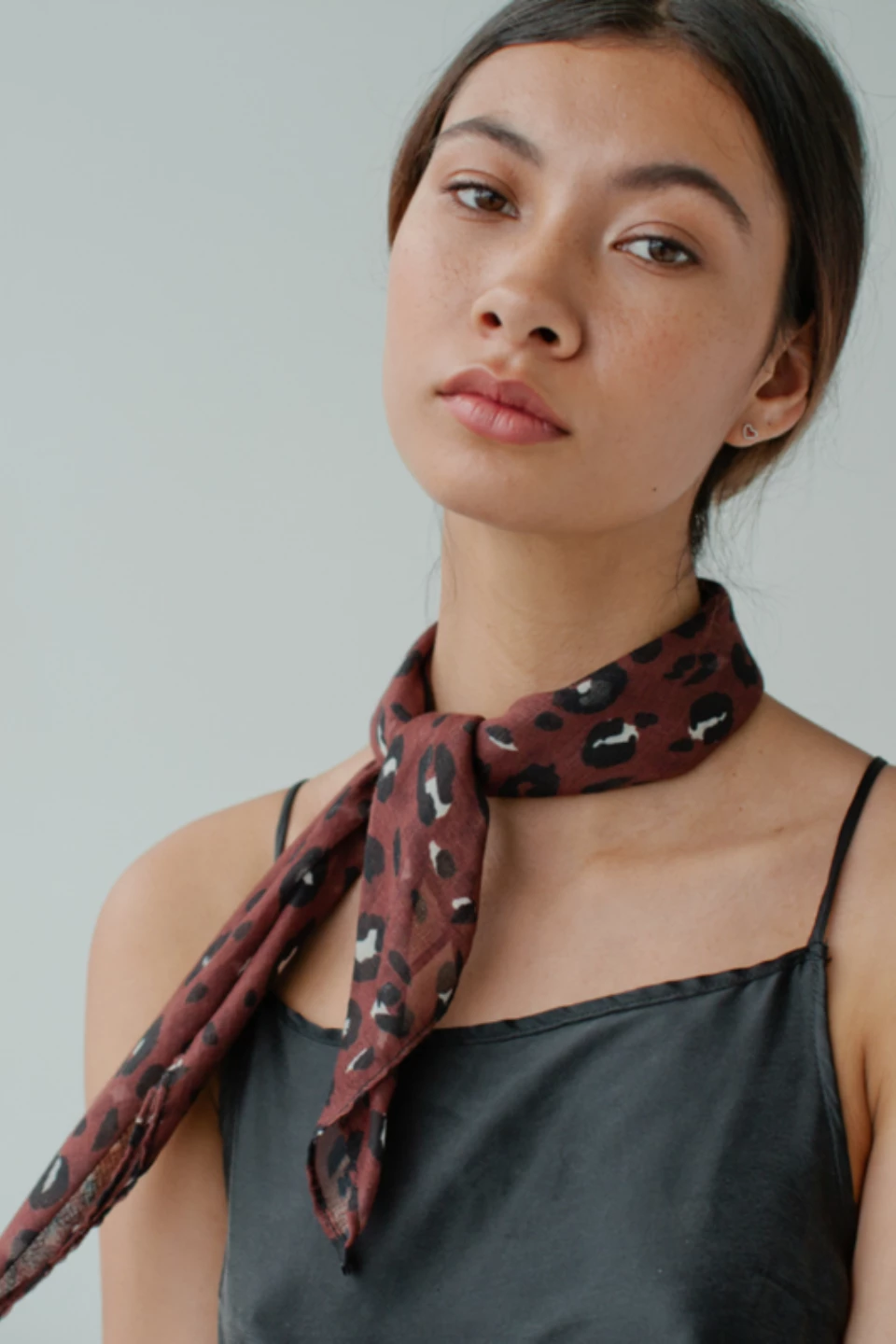 Sophie Leopard Scarf Mini Rosewood Belts & Scarves