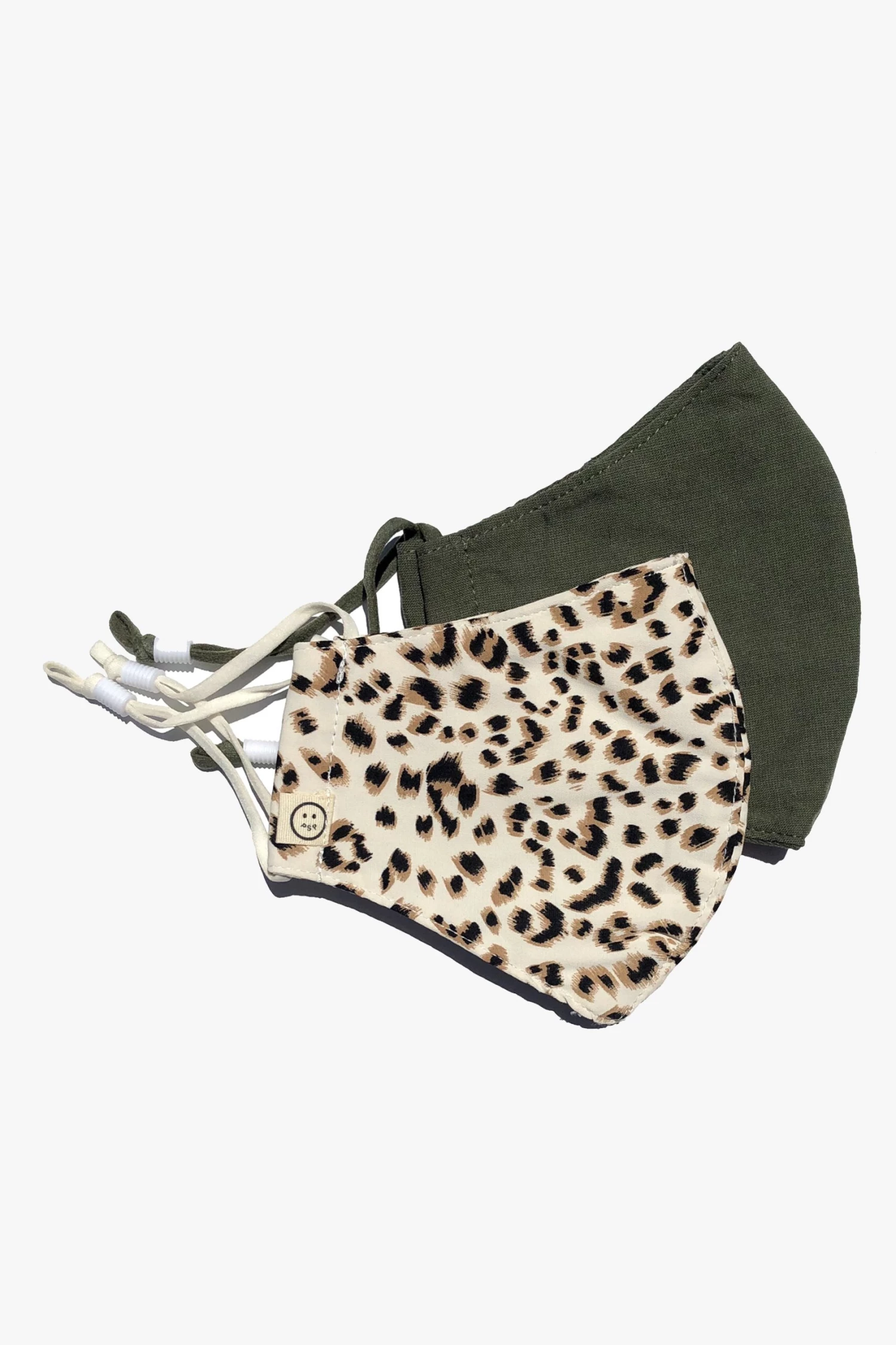 Personal Space Leopard Print + Olive Face Mask 2 Pack