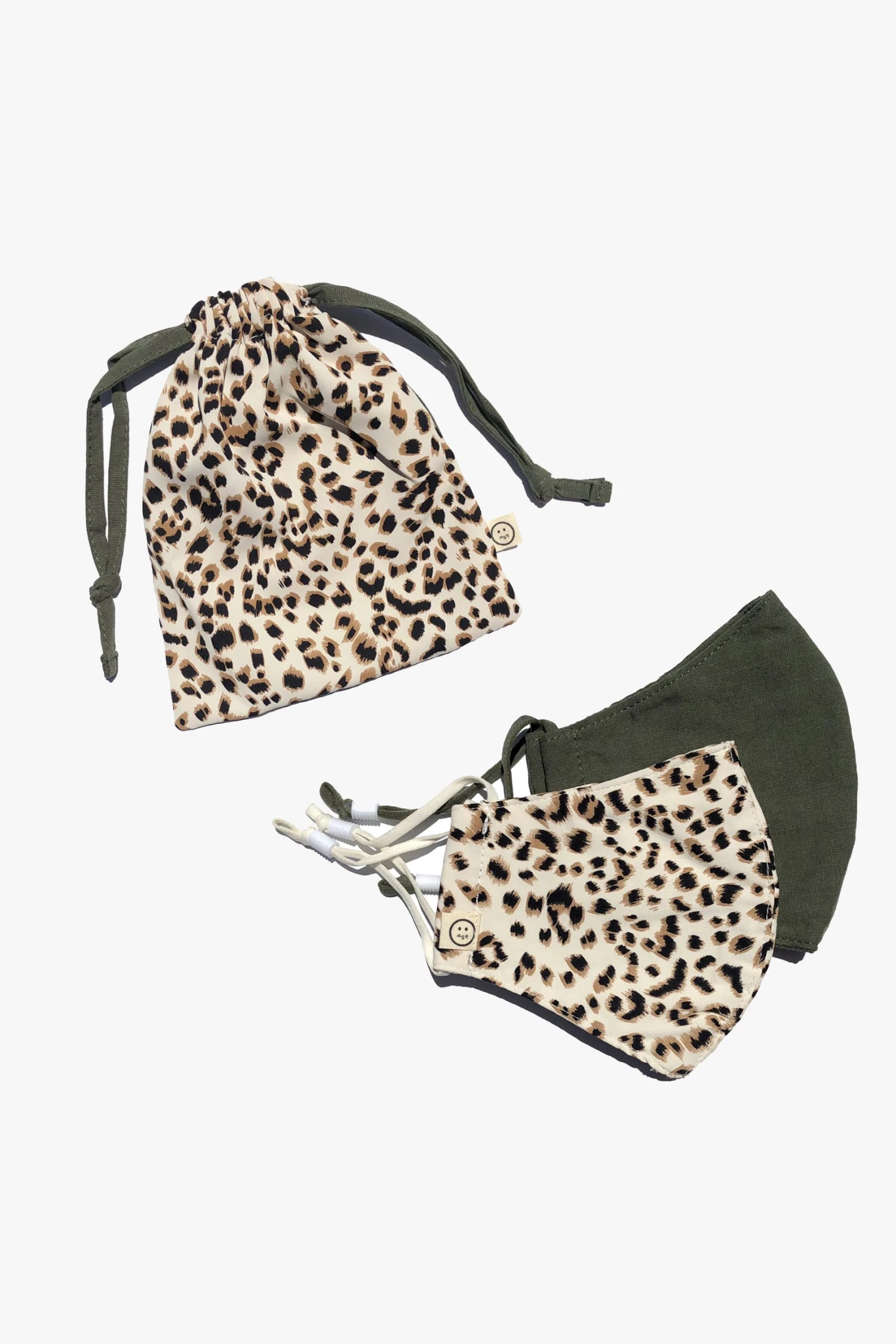Personal Space Leopard Print + Olive Face Mask 2 Pack