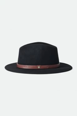 Brixton New In Messer Fedora Black Wool Felt Hat