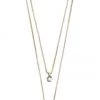 Pilgrim Lucia Pi Gold Double Necklace With Crystal Jewellery