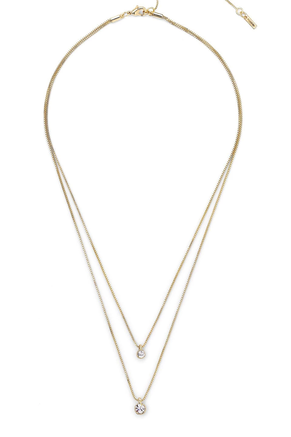 Pilgrim Lucia Pi Gold Double Necklace With Crystal Jewellery