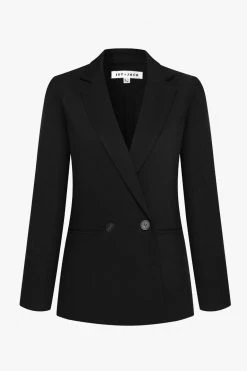 Ivy + Jack Mason Black Twill Boyfriend Blazer Jackets & Coats