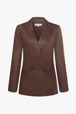 Ivy + Jack New In Mason Chocolate Linen Boyfriend Blazer