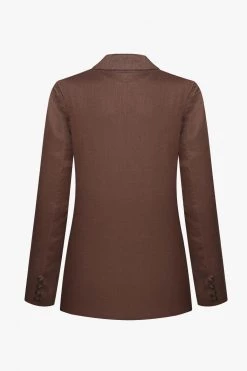 Ivy + Jack New In Mason Chocolate Linen Boyfriend Blazer