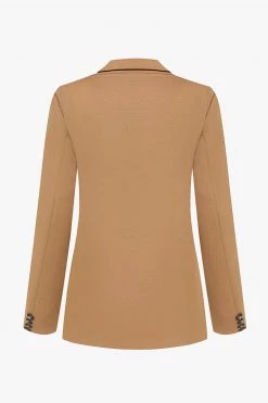 Ivy + Jack New In Mason Walnut Textured Plain Linen Boyfriend Blazer